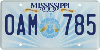 MS license plate OAM785