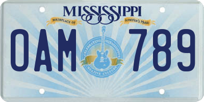 MS license plate OAM789