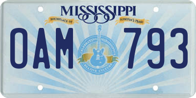 MS license plate OAM793