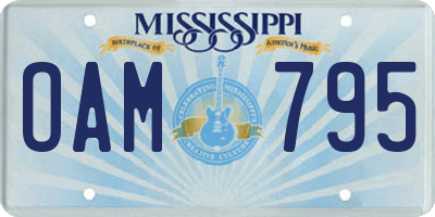 MS license plate OAM795