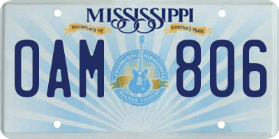 MS license plate OAM806
