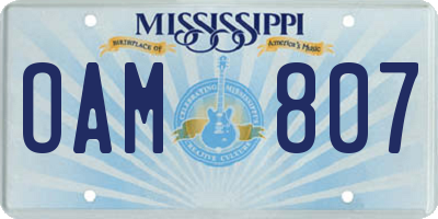 MS license plate OAM807