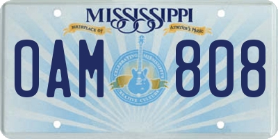 MS license plate OAM808