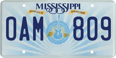 MS license plate OAM809