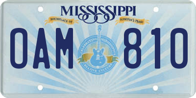MS license plate OAM810