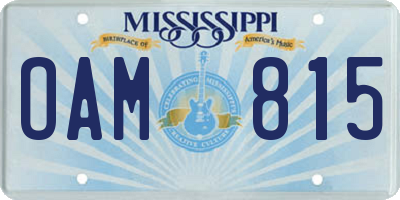 MS license plate OAM815