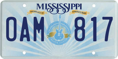 MS license plate OAM817