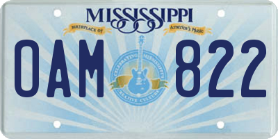 MS license plate OAM822