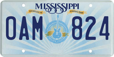 MS license plate OAM824