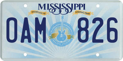 MS license plate OAM826