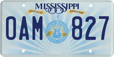 MS license plate OAM827
