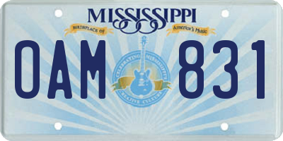 MS license plate OAM831