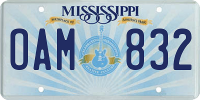 MS license plate OAM832