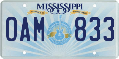 MS license plate OAM833