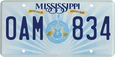 MS license plate OAM834