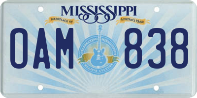 MS license plate OAM838