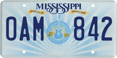 MS license plate OAM842