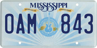 MS license plate OAM843