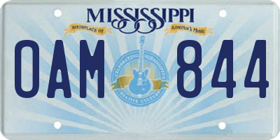 MS license plate OAM844