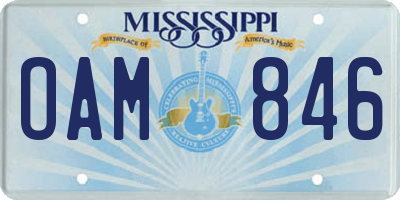 MS license plate OAM846