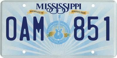 MS license plate OAM851