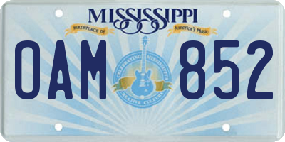 MS license plate OAM852