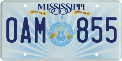 MS license plate OAM855