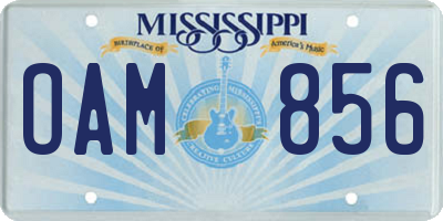 MS license plate OAM856