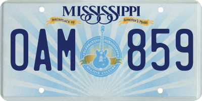 MS license plate OAM859