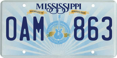 MS license plate OAM863