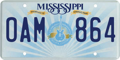 MS license plate OAM864