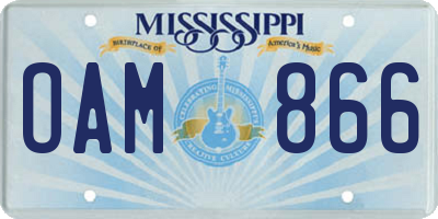 MS license plate OAM866