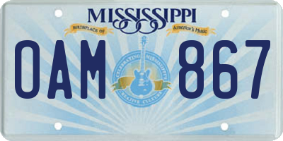 MS license plate OAM867