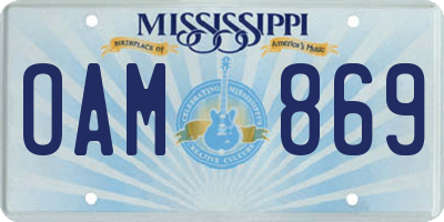 MS license plate OAM869