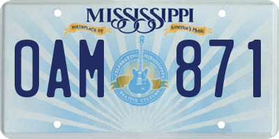MS license plate OAM871