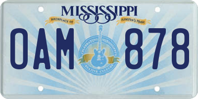 MS license plate OAM878