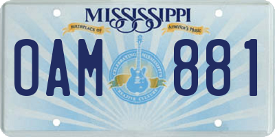 MS license plate OAM881