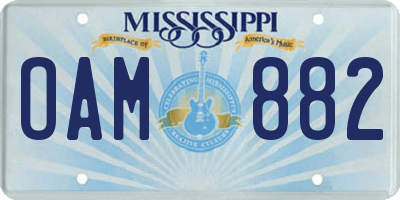 MS license plate OAM882