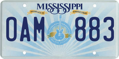 MS license plate OAM883