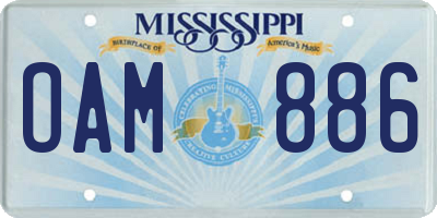 MS license plate OAM886