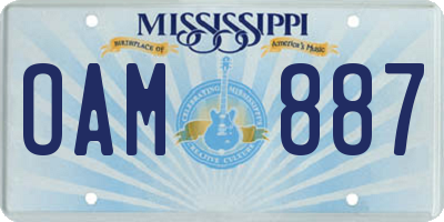 MS license plate OAM887