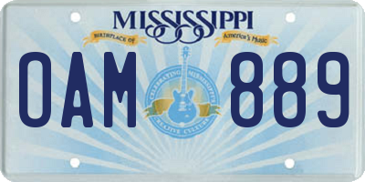 MS license plate OAM889