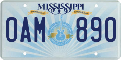 MS license plate OAM890