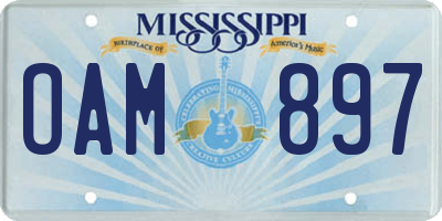 MS license plate OAM897