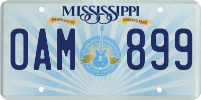 MS license plate OAM899