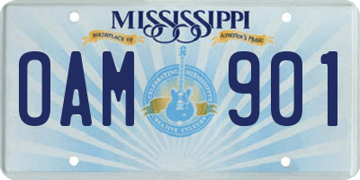 MS license plate OAM901