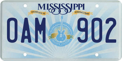 MS license plate OAM902