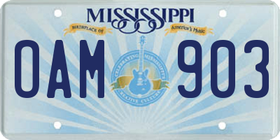 MS license plate OAM903