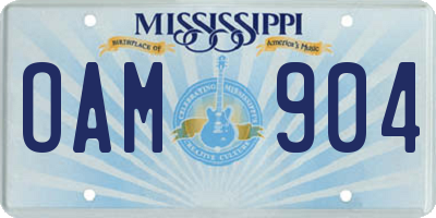 MS license plate OAM904