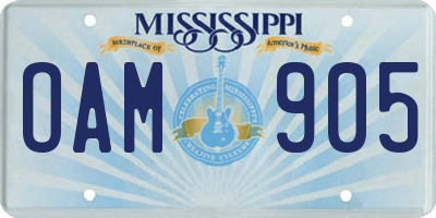 MS license plate OAM905